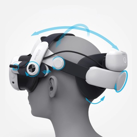 Pasek odciążający M3 Pro do gogli VR Meta Quest 3 z baterią B2 - biało-czarny