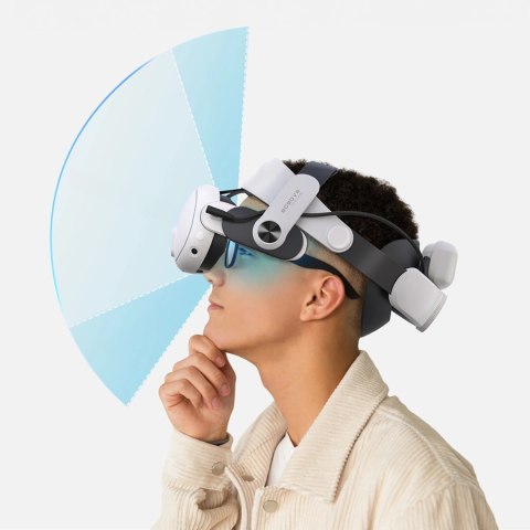 Pasek odciążający M3 Pro do gogli VR Meta Quest 3 z baterią B2 - biało-czarny