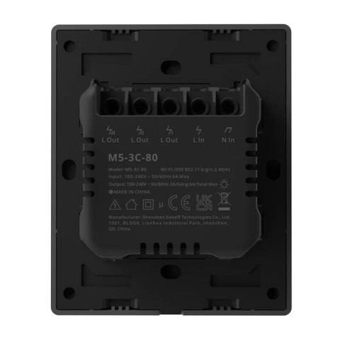 Przełącznik ścienny SONOFF M5-3C-80 Wi-Fi 3-kanałowy (grafitowy)