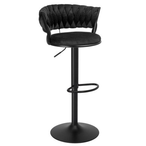 Krzesło barowe TRESSO BLACK welurowe czarne VELVET