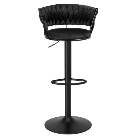 Krzesło barowe TRESSO BLACK welurowe czarne VELVET