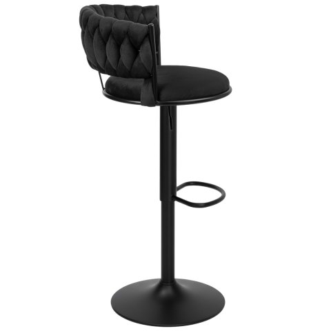 Krzesło barowe TRESSO BLACK welurowe czarne VELVET