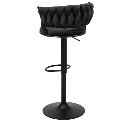 Krzesło barowe TRESSO BLACK welurowe czarne VELVET