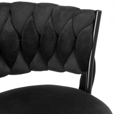 Krzesło barowe TRESSO BLACK welurowe czarne VELVET