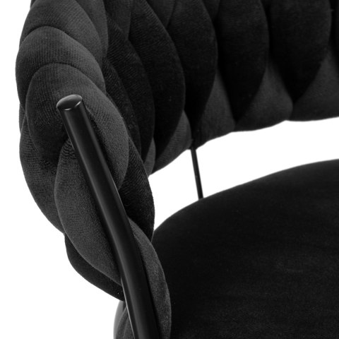 Krzesło barowe TRESSO BLACK welurowe czarne VELVET