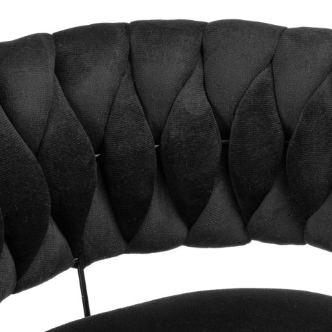 Krzesło barowe TRESSO BLACK welurowe czarne VELVET