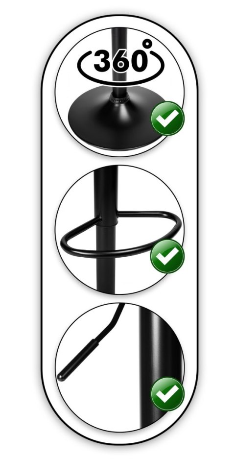 Krzesło barowe TRESSO BLACK welurowe czarne VELVET