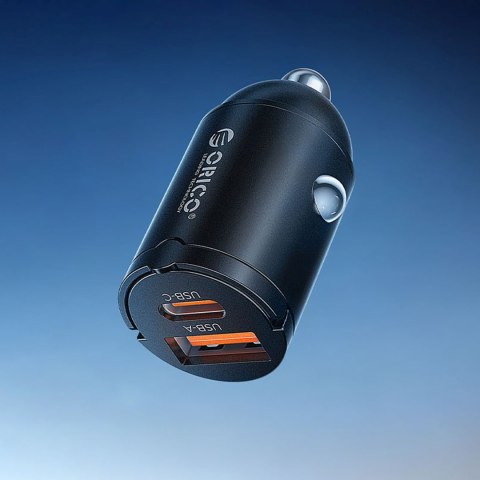 Ładowarka samochodowa USB-A USB-C 30W - czarna