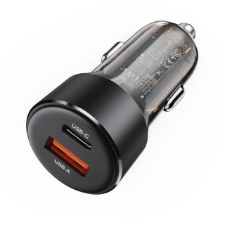 Ładowarka samochodowa USB-A USB-C 60 W - czarna