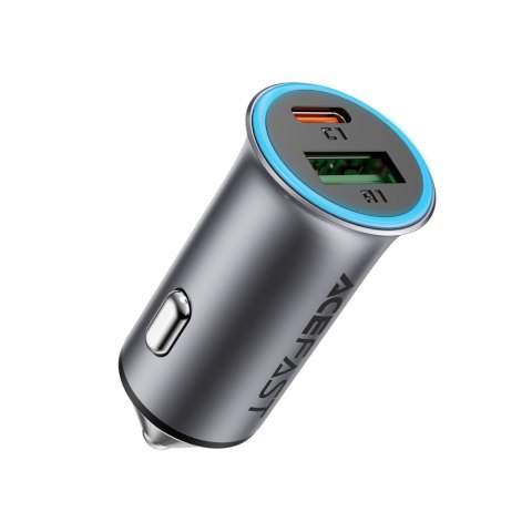 Ładowarka samochodowa USB-A USB-C 95W - szara