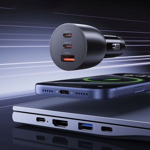 Ładowarka samochodowa USB-C USB-A 165W - czarna