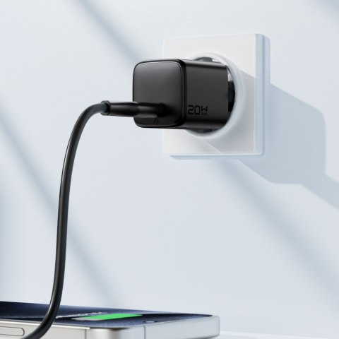 Ładowarka sieciowa USB-C GaN PD 20W - czarna