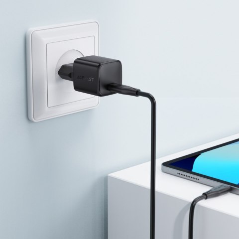 Ładowarka sieciowa USB-C GaN PD 30W - czarna