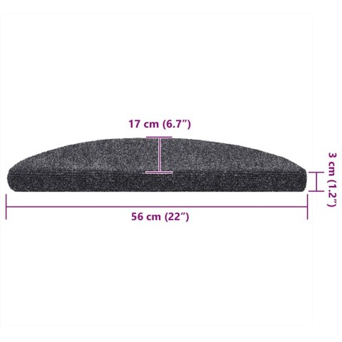 Samoprzylepne nakładki na schody, 10 szt., szare, 56x17x3 cm