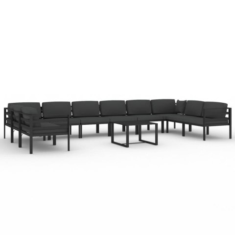 11-cz. zestaw mebli ogrodowych, poduszki, aluminium, antracyt