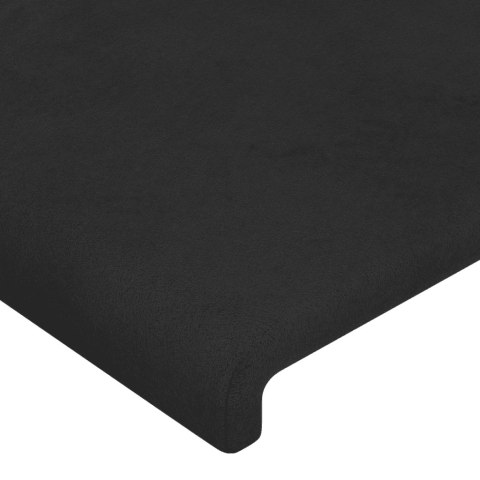 Łóżko kontynentalne z materacem, czarne, 120x200 cm, aksamit