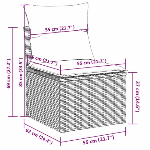 5-cz. zestaw wypoczynkowy do ogrodu, poduszki, czarny rattan PE