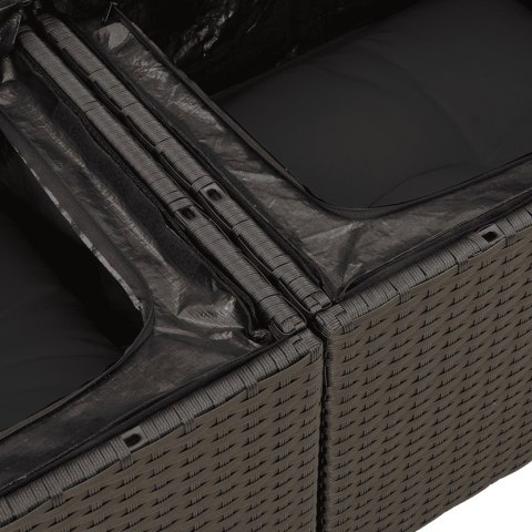 5-cz. zestaw wypoczynkowy do ogrodu, poduszki, czarny rattan PE