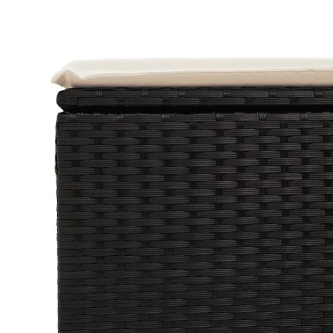 11-cz. zestaw wypoczynkowy do ogrodu, poduszki czarny rattan PE