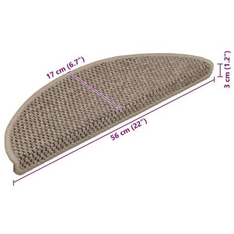 Samoprzylepne nakładki na schody, 15 szt., 56x17x3 cm, beżowe