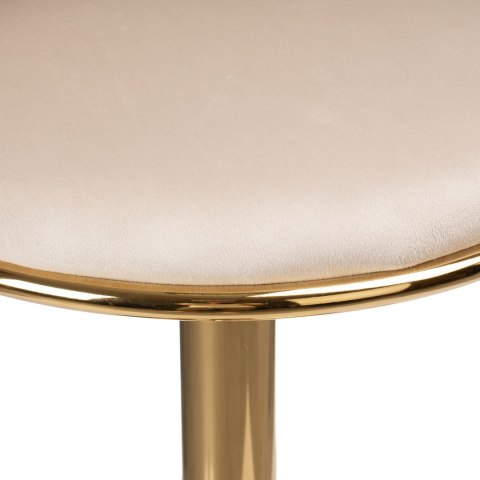 Krzesło barowe TRESSO GOLD welurowe beżowe VELVET