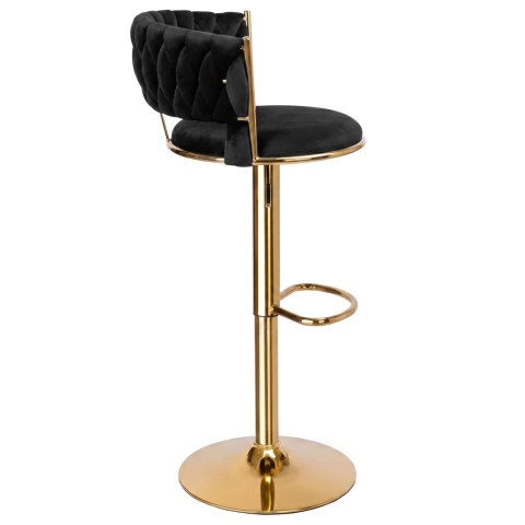 Krzesło barowe TRESSO GOLD welurowe czarne VELVET