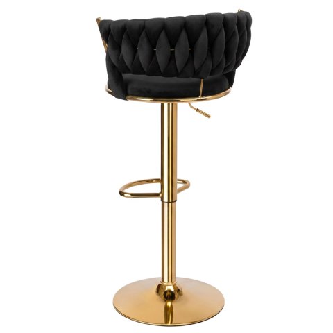 Krzesło barowe TRESSO GOLD welurowe czarne VELVET