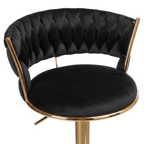 Krzesło barowe TRESSO GOLD welurowe czarne VELVET
