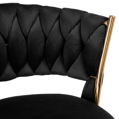 Krzesło barowe TRESSO GOLD welurowe czarne VELVET