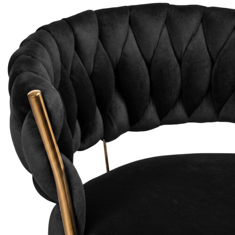 Krzesło barowe TRESSO GOLD welurowe czarne VELVET