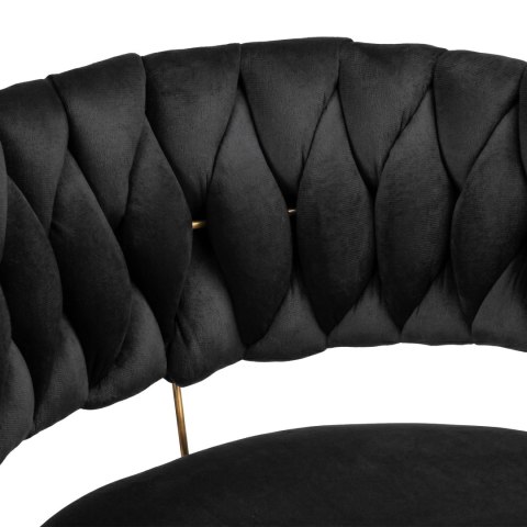 Krzesło barowe TRESSO GOLD welurowe czarne VELVET