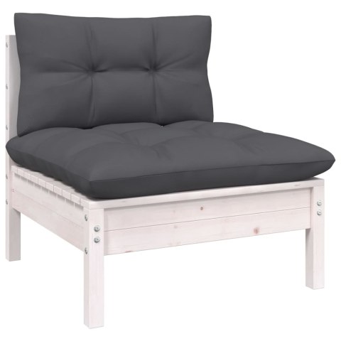 8-cz. zestaw wypoczynkowy do ogrodu, z poduszkami, biała sosna