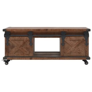 Stolik kawowy z litego drewno jodłowego, 91x51x38 cm, brązowy