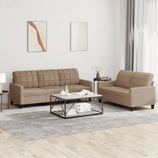 2-osobowa sofa z poduszkami, cappuccino, sztuczna skóra