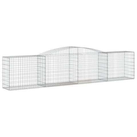 Kosze gabionowe, 3 szt, 400x50x80/100 cm, galwanizowane żelazo