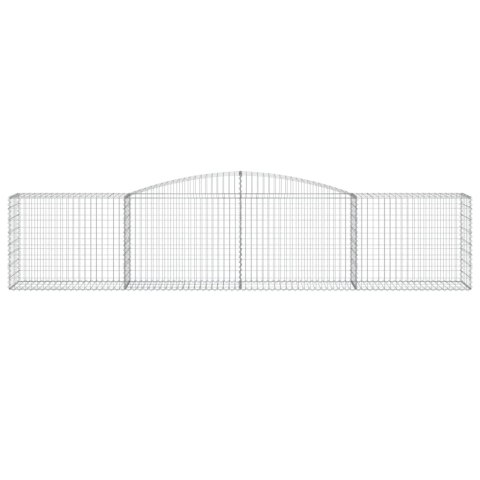 Kosze gabionowe, 3 szt, 400x50x80/100 cm, galwanizowane żelazo