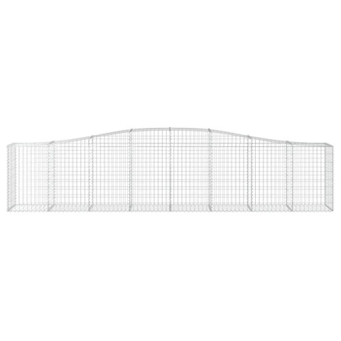 Kosze gabionowe, 4 szt, 400x50x80/100 cm, galwanizowane żelazo