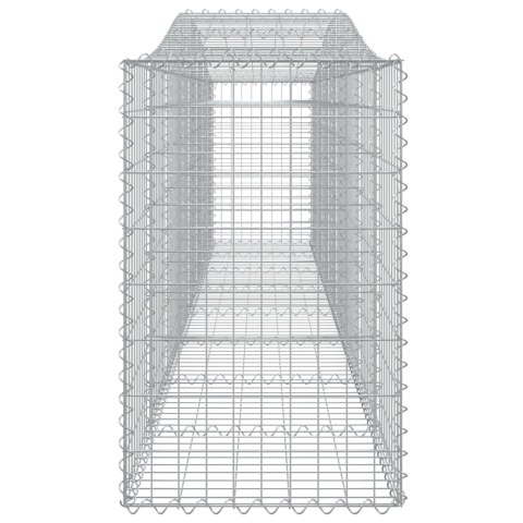 Kosze gabionowe, 4 szt, 400x50x80/100 cm, galwanizowane żelazo