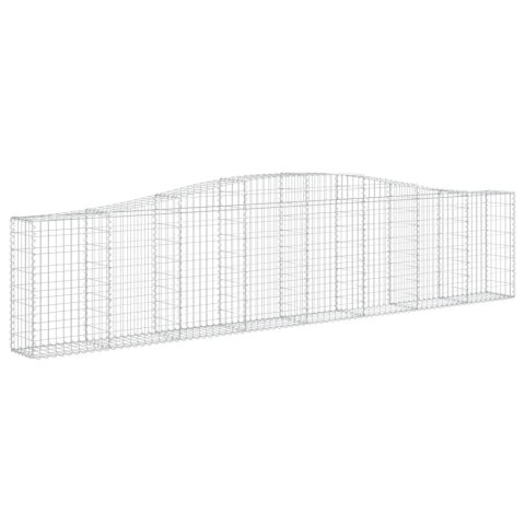 Kosze gabionowe, 5 szt, 400x30x80/100 cm, galwanizowane żelazo