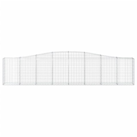 Kosze gabionowe, 5 szt, 400x30x80/100 cm, galwanizowane żelazo