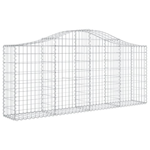 Kosze gabionowe, 9 szt, 200x30x80/100 cm, galwanizowane żelazo