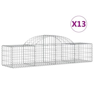 Kosze gabionowe, 13 szt, 200x50x40/60 cm, galwanizowane żelazo