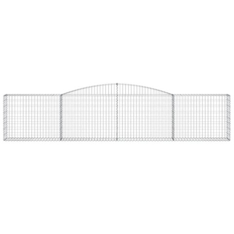 Kosze gabionowe, 15 szt, 400x30x80/100 cm, galwanizowane żelazo