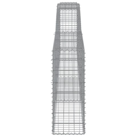 Kosze gabionowe, 15 szt, 400x30x80/100 cm, galwanizowane żelazo