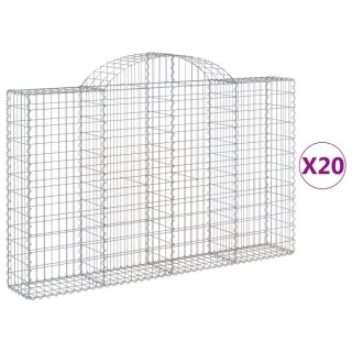 Kosze gabionowe, 20 szt, 200x30x120/140cm, galwanizowane żelazo