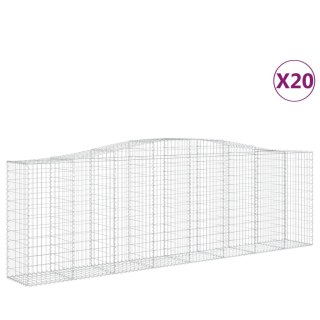 Kosze gabionowe, 20 szt, 400x50x120/140cm, galwanizowane żelazo