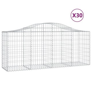 Kosze gabionowe, 30 szt, 200x50x80/100 cm, galwanizowane żelazo