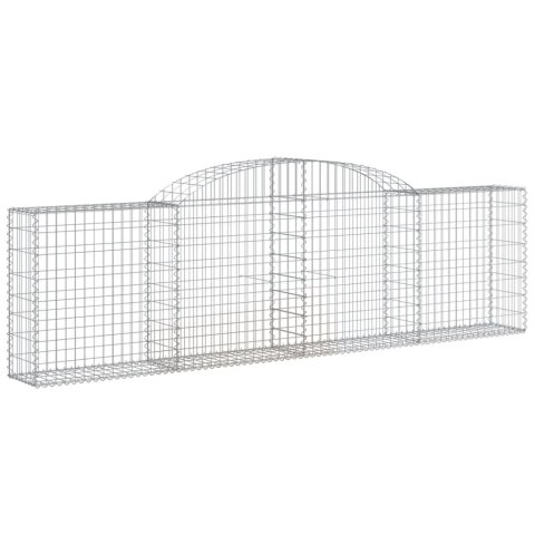 Kosze gabionowe, 9 szt, 300x30x80/100 cm, galwanizowane żelazo
