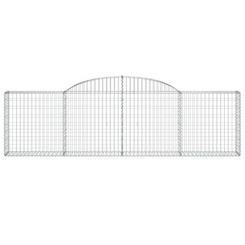 Kosze gabionowe, 9 szt, 300x30x80/100 cm, galwanizowane żelazo