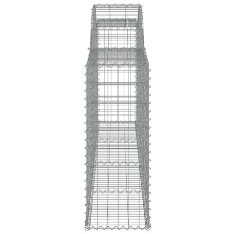 Kosze gabionowe, 9 szt, 300x30x80/100 cm, galwanizowane żelazo